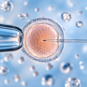Artificial insemination or in vitro fertilization. 3D illustration